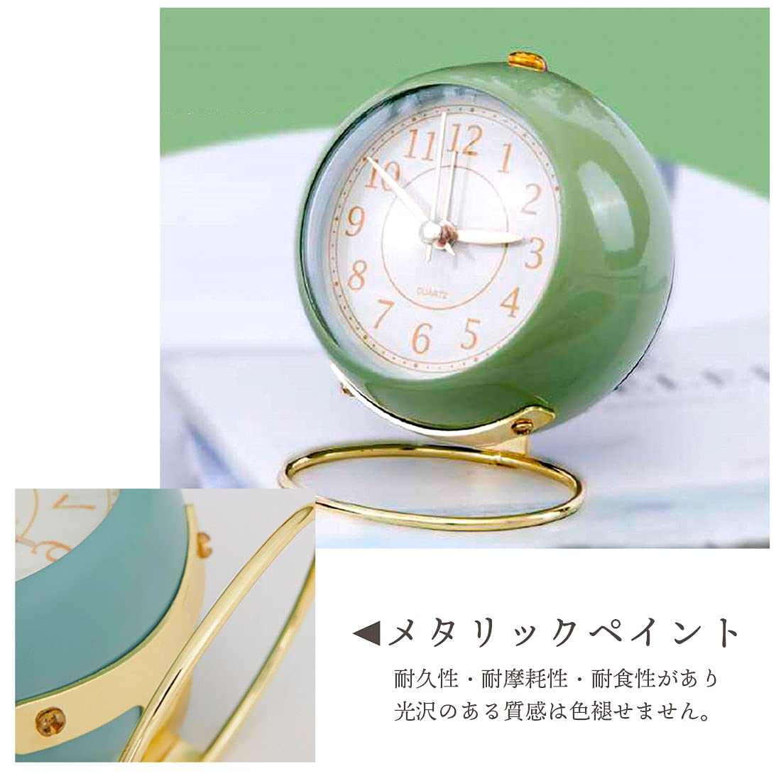 GOLWIS Antique Table Clock, Silent, Alarm, Night Light, Analog, Alarm Clock, Light, Wake Up, Retro, Interior, Miscellaneous Goods, Scandinavia, Korea, Korea, Korea, Korea, Korean, Compact, Compact,