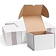 ZBEIVAN 6x6x4 White Shipping Boxes Set of 25, Corrugated Cardboard Mailer Boxes for Packaging Small Business Mailing Gifts