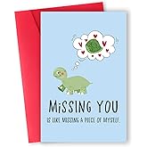 ATTLVV Long Distance Relationship Gifts for Him Her,Funny Miss You Valentine Card, Naughty Valentines Day Card, I Miss You Card,I Love You Card