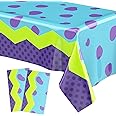 Oudain 2 Sheets Monster Birthday Party Supplies Monster Tablecloth 54 x 108 Inch Plastic Table Covers for Birthday Party Decorations