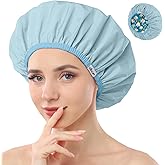 Years Calm Shower Caps For Women Reusable Waterproof，Pattern And Solid Color Dual-Layer Design For Dual-Layer Usable，Protects Hair In Shower, Spa, Cooking, Clean & Travel (Bell Orchid, One Size)