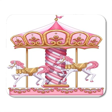 Luancrop Mauspads Zirkus-rosa Pferd der Karussell-Fahrt: Amazon.de