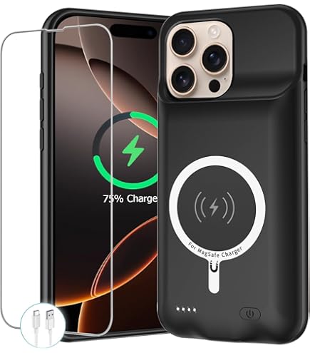 Amazon.com: Battery Case for iPhone 16 Pro Max, Upgraded 12000mAh