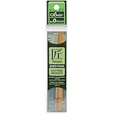 Clover Takumi Bamboo 5" Double Pointed Knitting Needles 5-Pack: Size 0