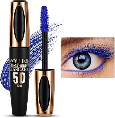 LOPHE 5D Silk Fiber Eyelash Mascara Blue Volume Waterproof Long-Lasting