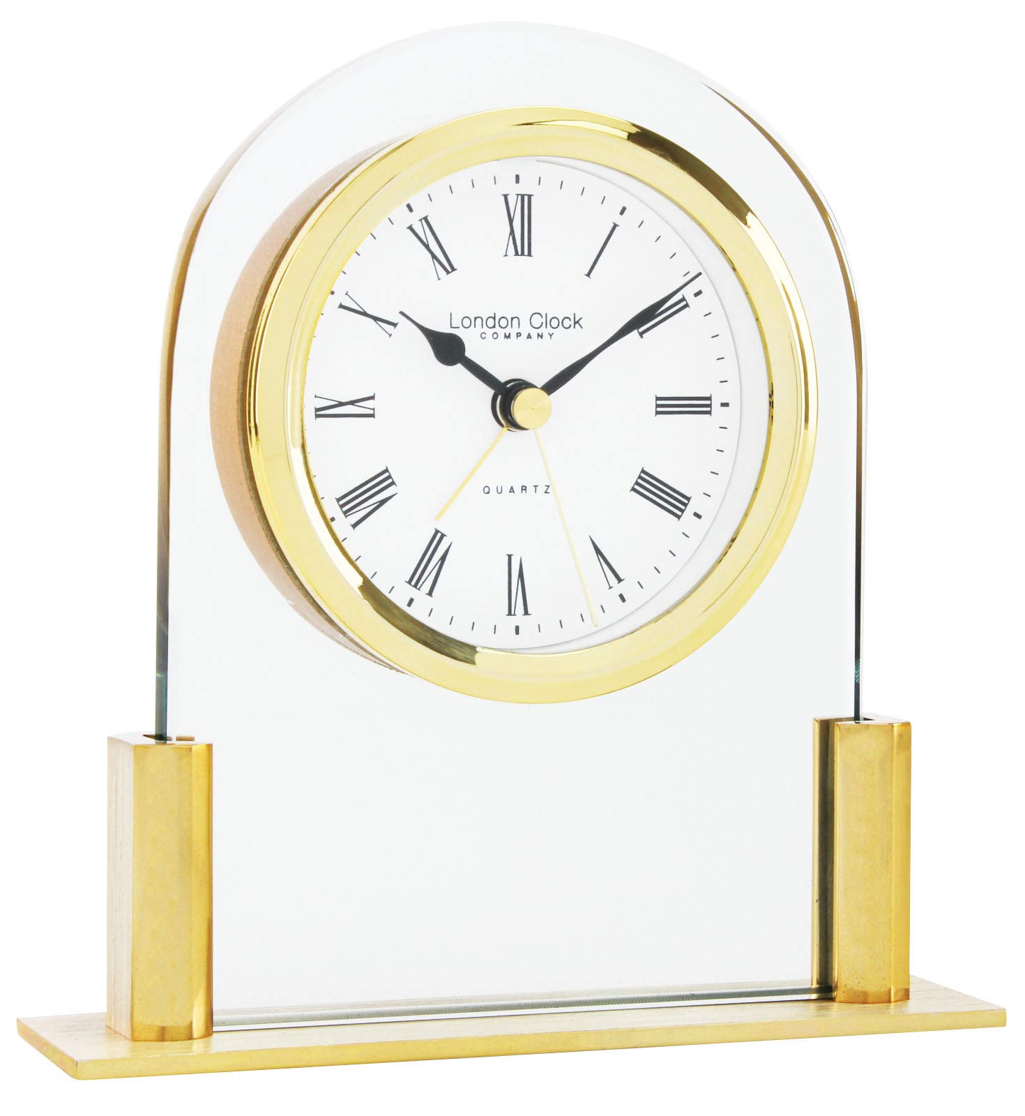 London Clock 17124 Glass Arch top mantel clock, 12.5 x 11.5 x 3.5cm