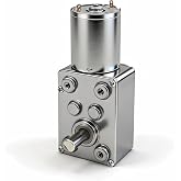 DC 12V 250RPM 6mm Single Shafts Self-Locking Reversible Worm Gear Motor with Cable, High Torque Speed Reduction Motor, Turbine Electric Gearbox Motor JSX40-370