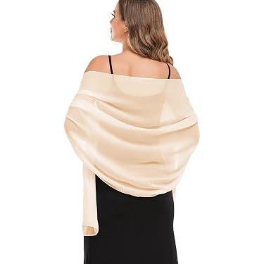 amazon shawls and wraps for evening dresses Gelikeya Shawls and Wraps for Evening Dresses Elegant Formal Chiffon Scarf Soft Wedding Guest Brides Sheer Shawl, Blue, One Size