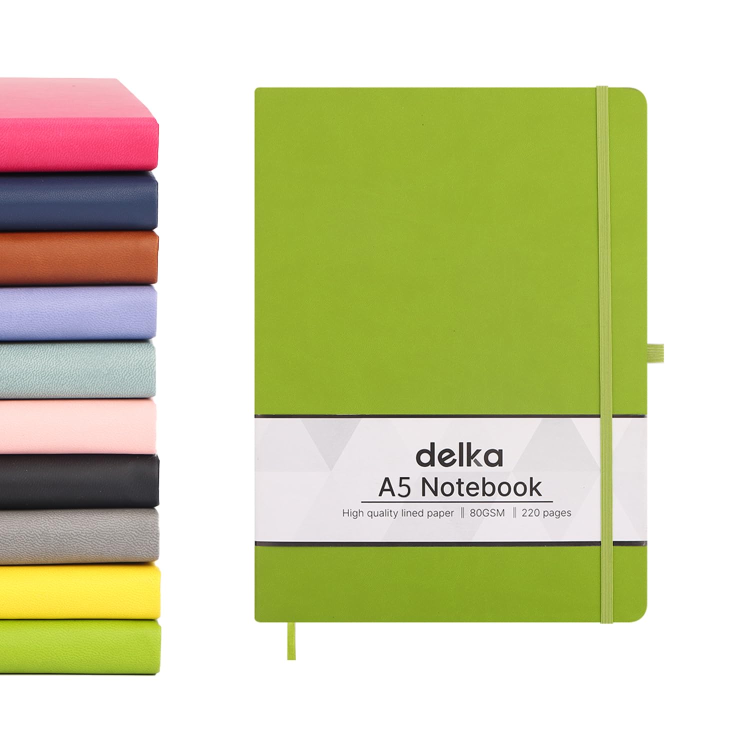 delka A5 Notebook – Lined Notepad Journal, Soft Cover Writing Pad for Office, School, College, Home & Business – Ideal for Note Taking, Daily Planning, Journaling & Study (GREEN, Pack of 1) — image 1