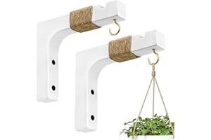 Micovay 2 Pack Plant Hanger Hooks for Indoor Hanging Plants, Farmhouse Wooden Hanging Basket Wall Hooks for Outdoor Flower Pots Lanterns Wind Chime Lights Garden Decoration
