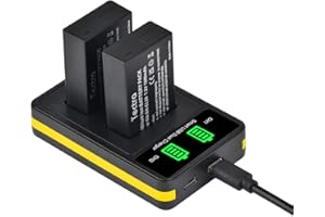 Tectra 2-Pack EN-EL20 EN-EL20A Battery and LED Dual Charger for Nikon Coolpix P950, P1000, P1100, DL24-500, Coolpix A, 1 AW1,