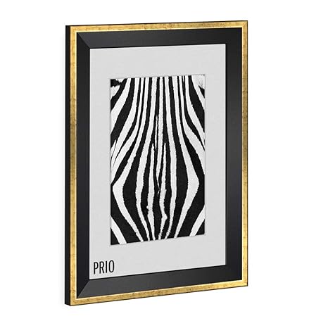 Bilderrahmen PRIO 80X120cm Schwarz Goldglanz Antik moderner schmaler Rahmen für Bilder Urkunden Poster