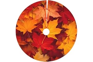 HSBOLEDIY Autumn Leaves Fall Christmas Tree Skirts 30", Xmas Tree Cloth Mats Trees Skirts for Decor Gift, Home Decoration
