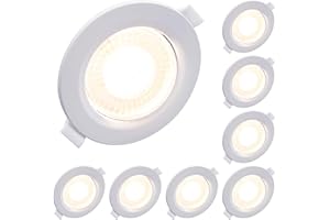 Facon 3.5 Inch RV Puck Lighting with Spring - 8 Pack Rotatable RV Recessed LED Lights 12V - Cool White 4000K Ultra Slim Inter