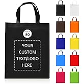 JEOHLORY Custom Tote Bags Set of 50, Bulk Pack Grocery Shopping Travel Business Activities advertisement Reusable Bag