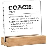 Best Coach Gifts - Thank You Gifts for Coach - Coach Gifts for Women Men - Coach Definition Clear Desk Sign Decor Home Office Desk Decor (4 x 4 Inches)