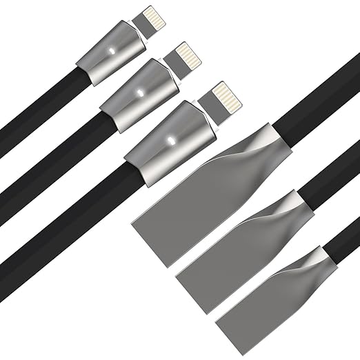 Best Overall: Aimus Lightning to USB Cable W/LED Light 3Pack