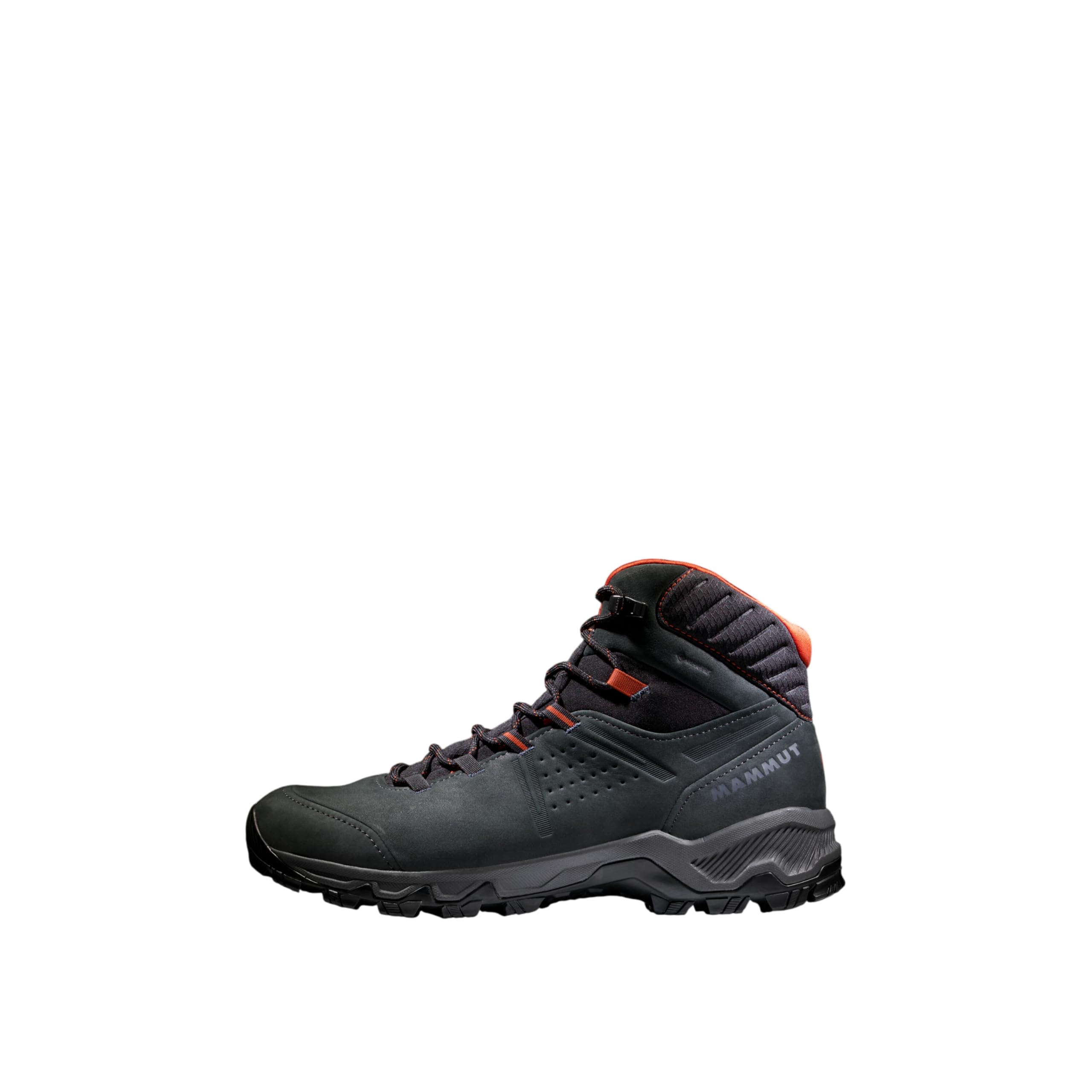 Mammut Men’s Mercury IV Mid GTX Hiking Shoes, Black, Vibram Sole, 3D Memo Foam, GORE-TEX Waterproof, terracare® Nubuck Leather, Lightweight Day Hike Comfort, Black-Hot Red, 13 Image
