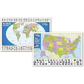 National Geographic World and United States for Kids Maps (Poster Size: 36 x 24 in) [Map Pack Bundle] (National Geographic Reference Map)
