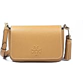 Tory Burch Thea Pebbled Leather Flap Crossbody Shoulder Bag (Tiramisu)