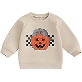 farrubbyine8 Toddler Boy Girl Halloween Thanksgiving Outfit Pumpkin Ghost Turkey Sweatshirt Little Kids Toddler Fall Clothes