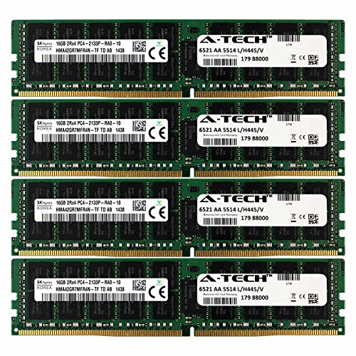 DDR4 Hynix by A-Tech 64GB Kit 4X 16GB 2Rx4 PC4-17000 2133MHz for Lenovo ThinkServer TD350 4X70F28590 4X70G78062 Memory RAM