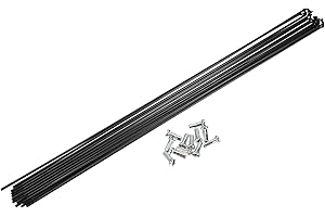 X AUTOHAUX 12 Pcs 14G J Bend 2mm Bike Bicycle Spokes with Nipples Steel Black