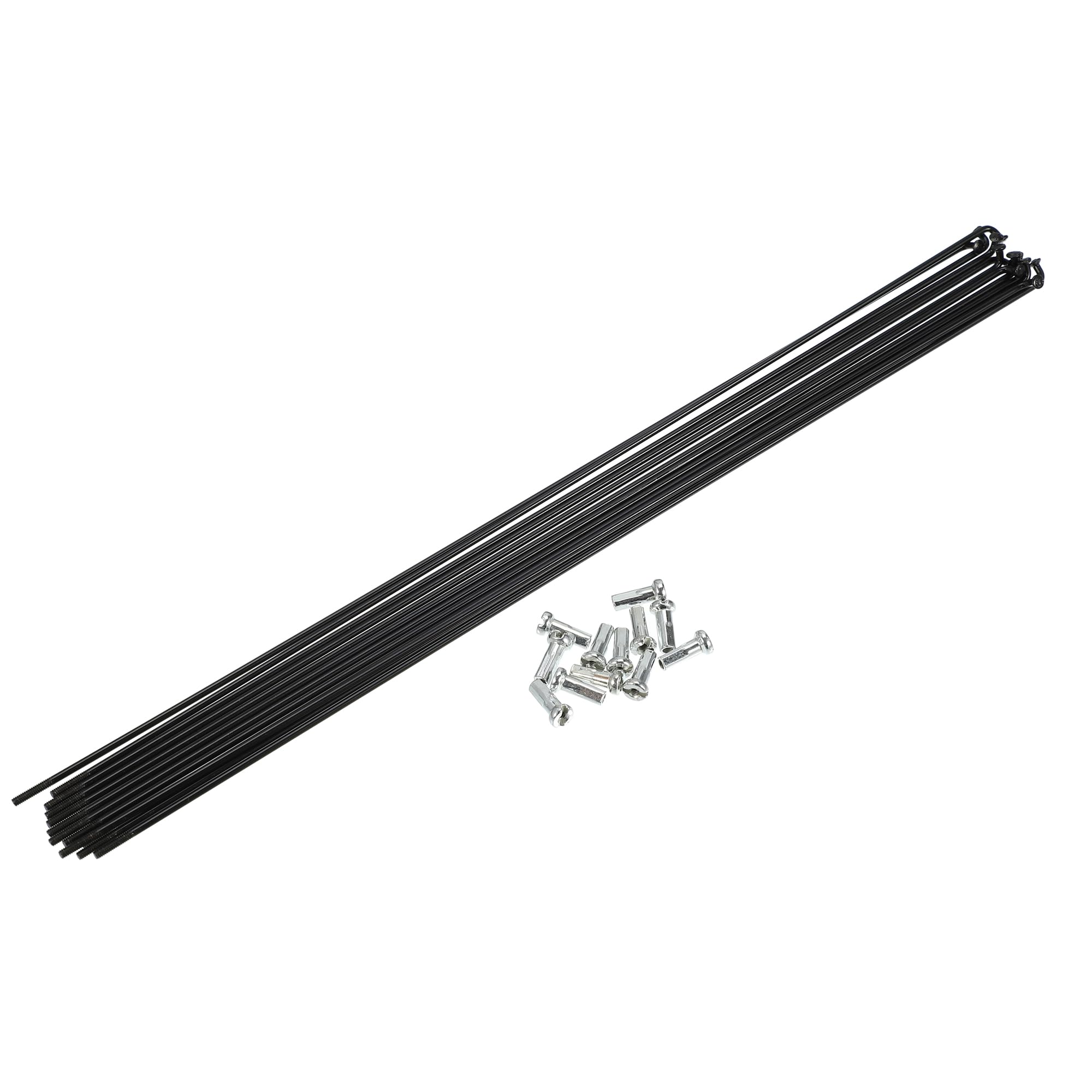 X AUTOHAUX 12 Pcs 14G J Bend 295mm Bike Bicycle Spokes with Nipples Black