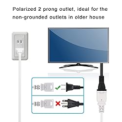 2 Prong Power Extension Cord 3FT/1 Meter, Polarized