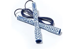 KSY JUMP ROPE Skipping Jump Rope for Fitness Workout - Light Weight, Adjustable, Tangle Free, Excellent line control for Cardio Boxing, CrossFit, Training Exercise All Ages and Gender ( Special Luxury, KA-220, Made in Korea)