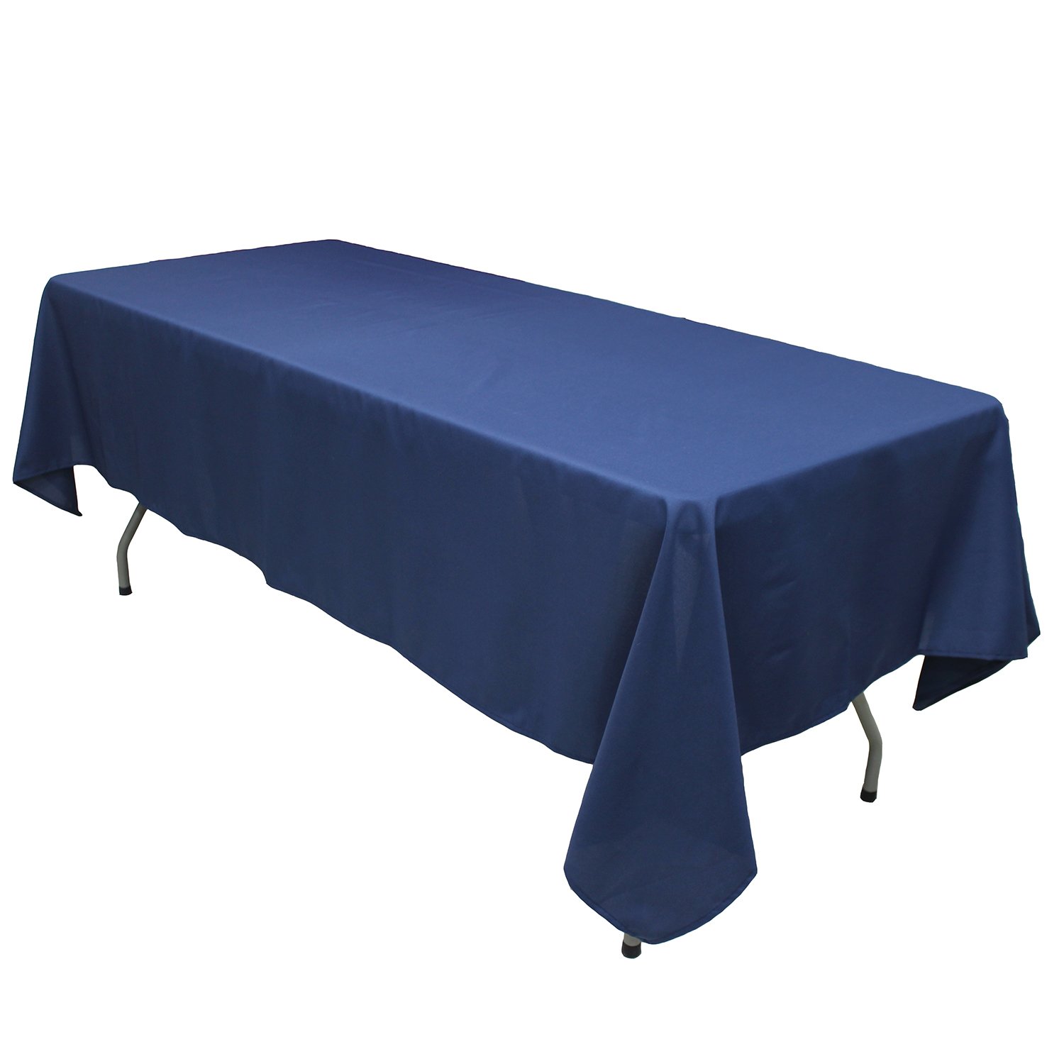 KaitatsuSen Oblong Rectangular Polyester Fabric Tablecloth, Navy Blue, 150x200 cm