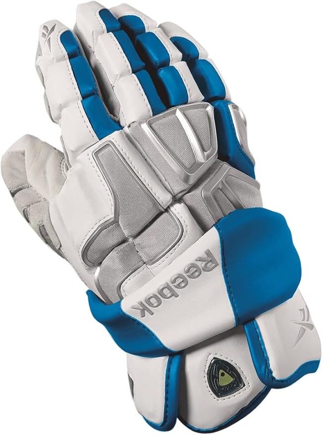 Reebok Lacrosse Men 's 9 K Guante, Blanco/Royal, 13.5 Inch