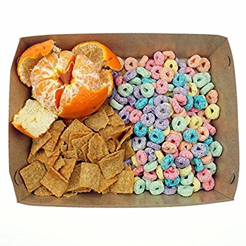 Paper Food Tray, Extra Kraft Paper Food Tray Fast Food Tray for Party Favors Takeout Home Use Outdoor  Xmas Presents , 50 PCS