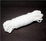 qixiang 30M White Nylon Rope 6MM Solid Braided Cord for Camping Garden view 1