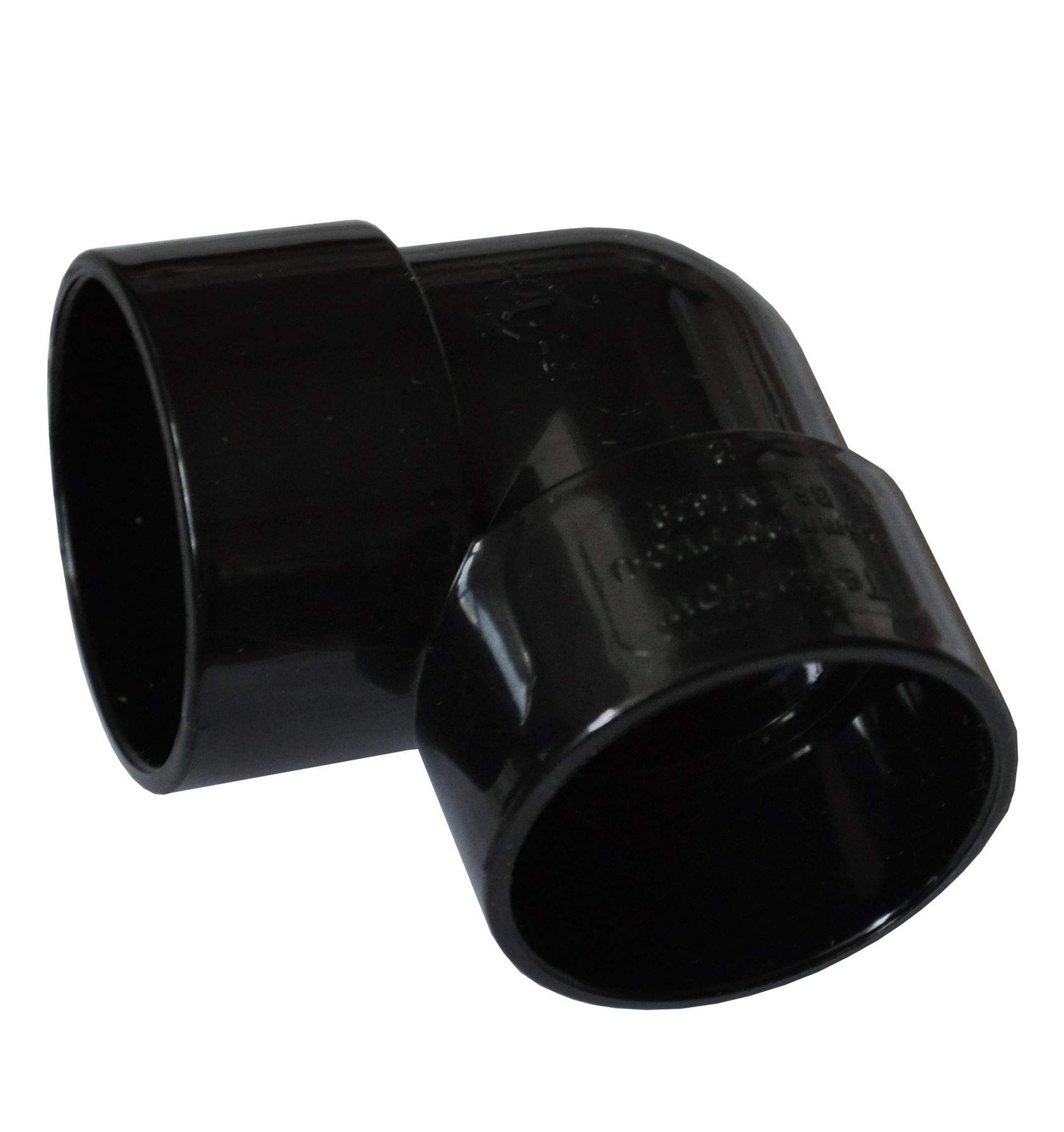 Solvent Black 32mm (36mm) Waste Pipe 90 Degree Knuckle Bend - Black