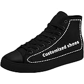 Custom Couple High-top Canvas Shoes for Men&Women Gift for Lovers Personalized Photo Name Light-Weight Flat Casual Sneaker