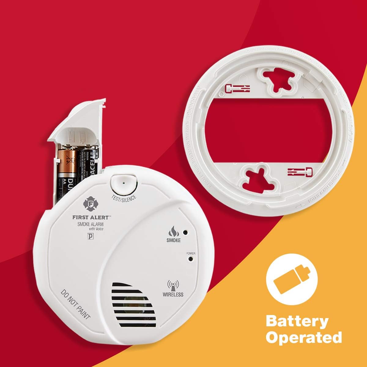 First Alert Smoke Detector Alarm | Battery Powered with Wireless Interconnect | 2-Pack, SA511CN2-3ST - Smoke Detectors - 
