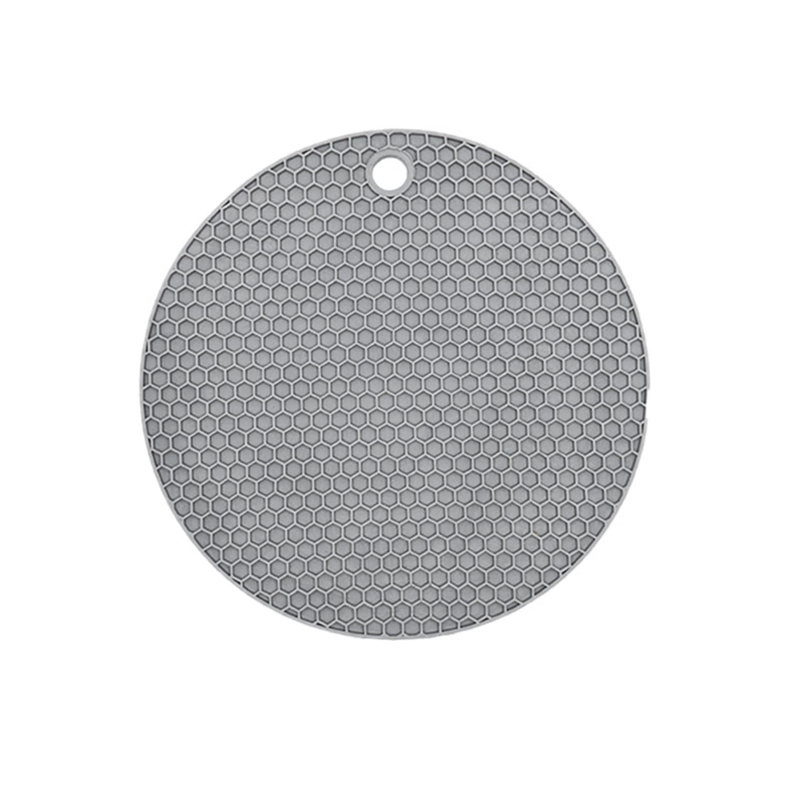 Silicone Placemats, Non-Slip Kids Placemats Waterproof Heat Resistant Washable Round Table Mats Washable Place Mats for Cup Bowl(S-Gray)