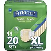 FitRight Adult Diapers, Ultra Heavy Absorbency, XL (Waist Size 56in-64in), 80 Count, OptiFit Incontinence Briefs for Men and Women, Disposable, Moisture-Wicking, Leak Protection,