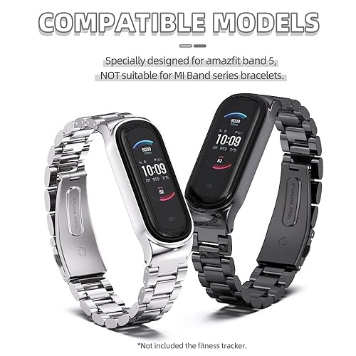 MIJOBS Strap for Amazfit Band Metal Replacement Strap Wristband