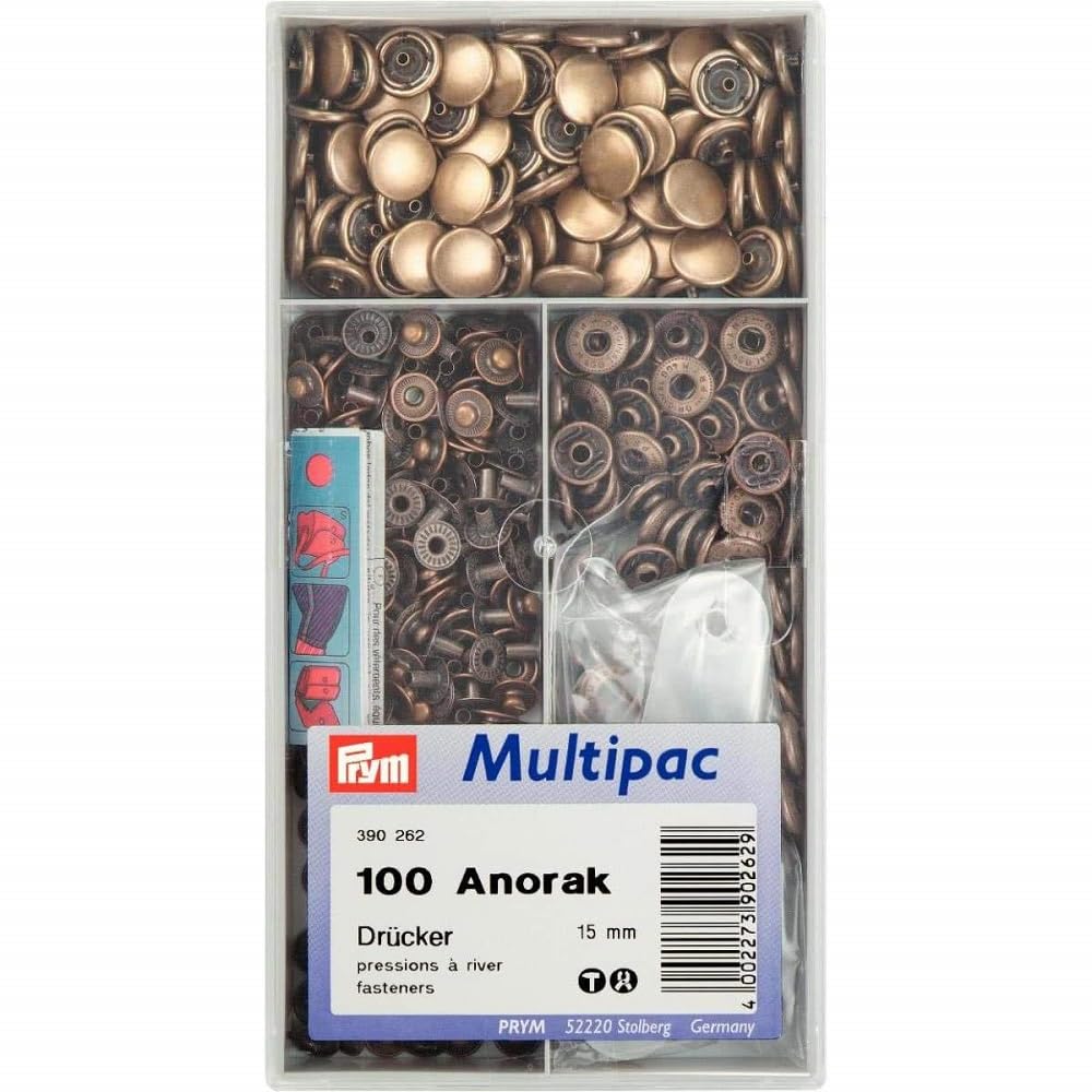 Prym Brass 390262 River Anorak 15 mm VX Pressing outil-100-2x1x1 cm Stainless Steel