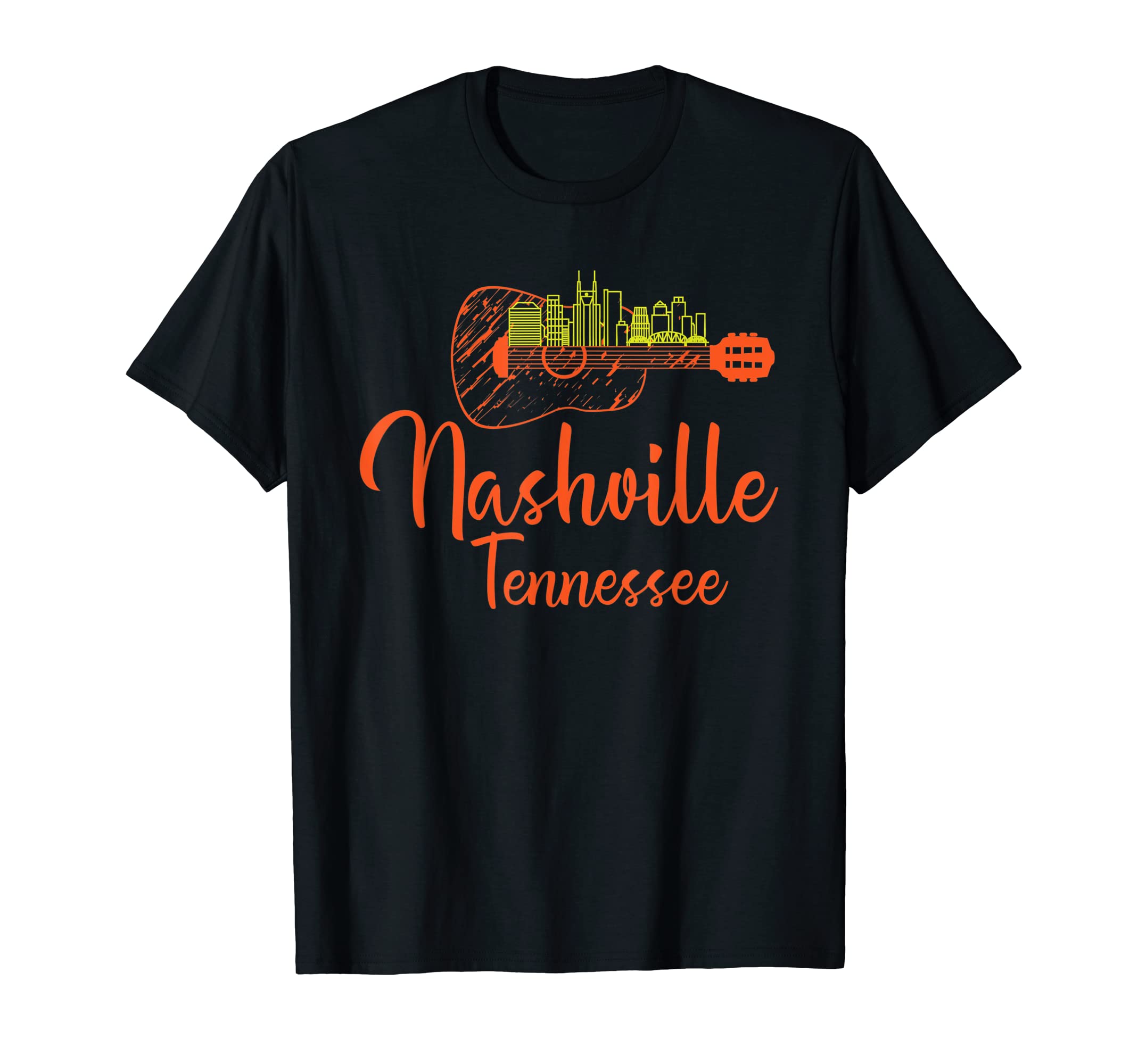 Nashville Country Music Guitar Cityscape T-Shirt