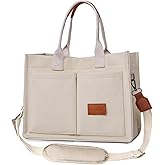 Canvas Tote Bag for Women,Large Totes Bags with Pockets,Womens Crossbody Purse Handbags for Travel Work Gift,2 Sizes