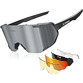 X-TIGER Polarized Cycling Glasses Men Women 5 Interchangeable Lenes UV400 Sports Sunglasses Baseball Running Fishing…