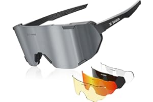 X-TIGER Polarized Cycling Glasses Men Women 5 Interchangeable Lenes UV400 Sports Sunglasses Baseball Running Fishing…