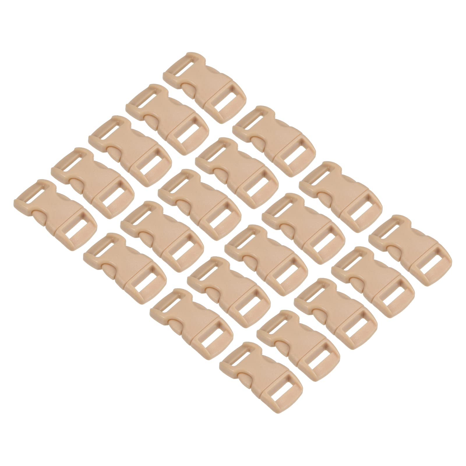 PATIKIL Plastic Buckles, 20 Pack Quick Side Release Clips for Strap, Webbing, Belt, Crafting, Backpack Repair, Sewing Projects, Ochre, 11mm