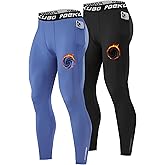 Poekuao Thermal Compression Pants for Men Fleece Lined Sports Leggings Cold Weather Running Tights Base Layer with Pockets