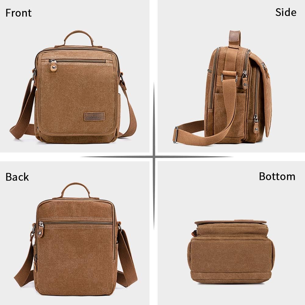 Plambag canvas messenger bag small travel school crossbody bag Clearance