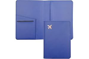 Deziliao Passport Wallet, Blue, Unisex, Faux Leather, Waterproof, Rfid Blocking, Slim, Lightweight, 20 Inch