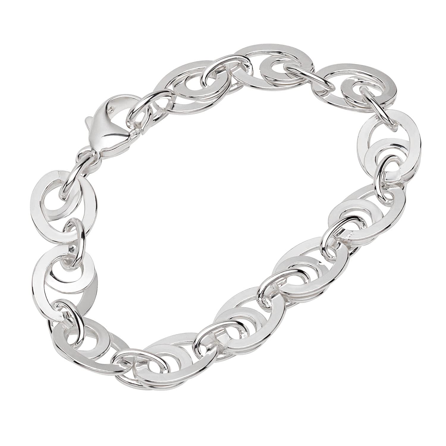 NKlaus Bracelet 925 Sterling Silver 19cm Designer Chain Ladies Links Anchor Bracelet New 12871